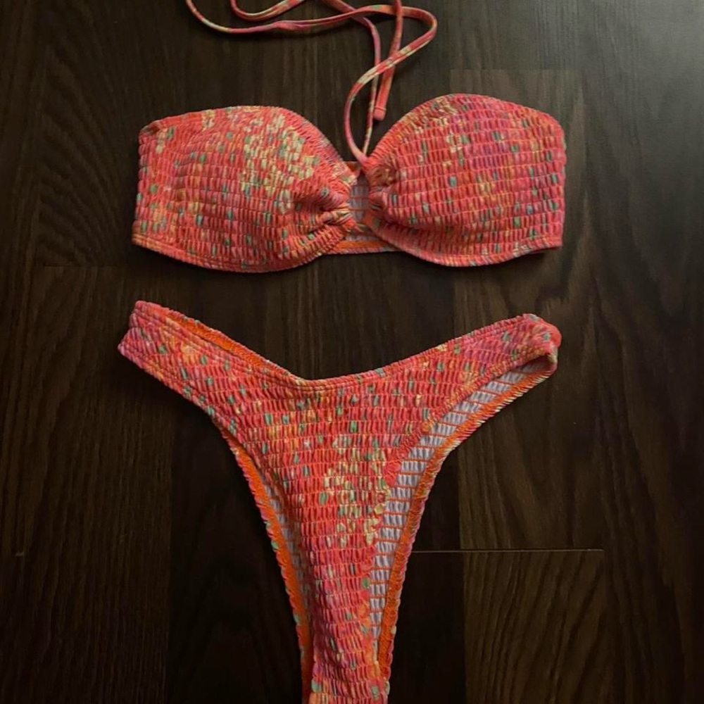 Vibrant Pink and Orange Bikini Set